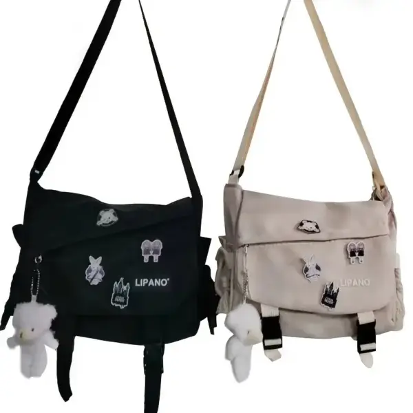 Schultertasche Männer im Messenger-Stil mit Klappe und Schnallen – Bild 2