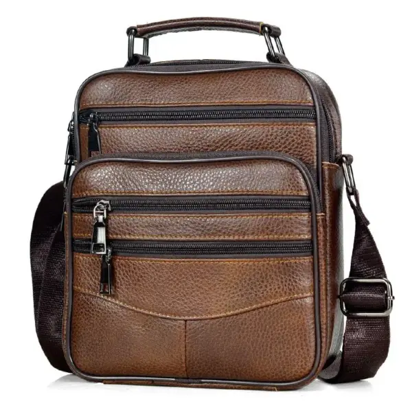 Crossbody Bag Herren aus Leder mit vielen Taschen