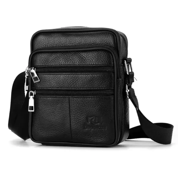 Handtasche mit Umhängegurt Herren aus Leder, Reißverschlussfächer – Bild 2