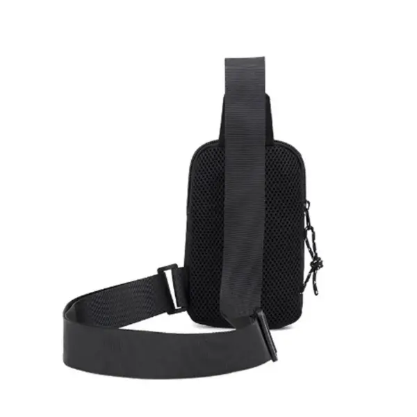 Schwarze Schultertasche Damen im Sling-Stil mit Netzrücken – Bild 2