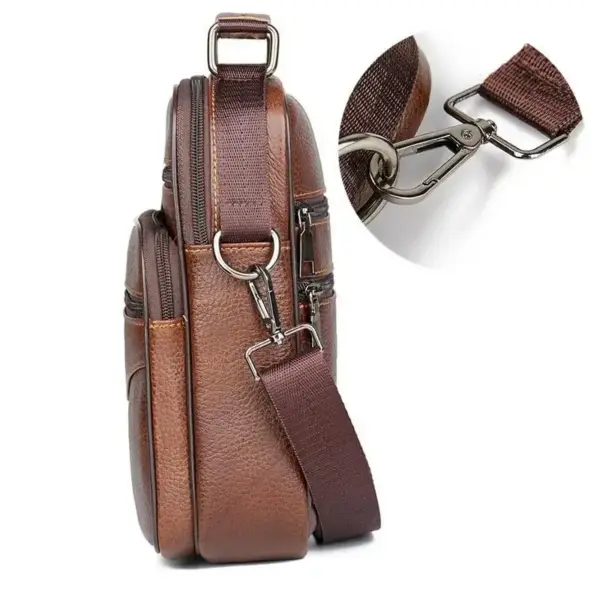 Crossbody Bag Herren aus Leder mit vielen Taschen – Bild 2