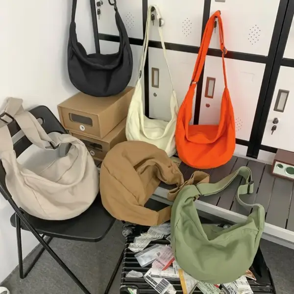 Herren Schultertasche groß aus Canvas mit Reißverschluss – Bild 2
