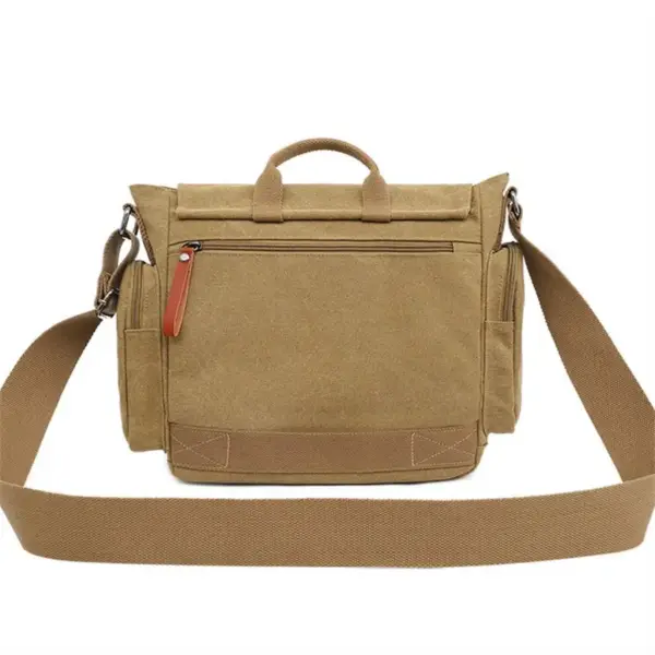 Crossbody Bag aus Canvas im Biker-Stil mit Klappe und Taschen