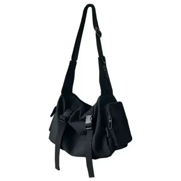 Große Schultertasche Damen aus Canvas mit Schnallen
