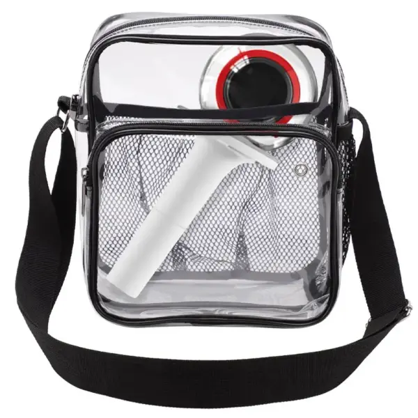 Transparente Schultertasche Damen mit vielen Fächern aus PVC