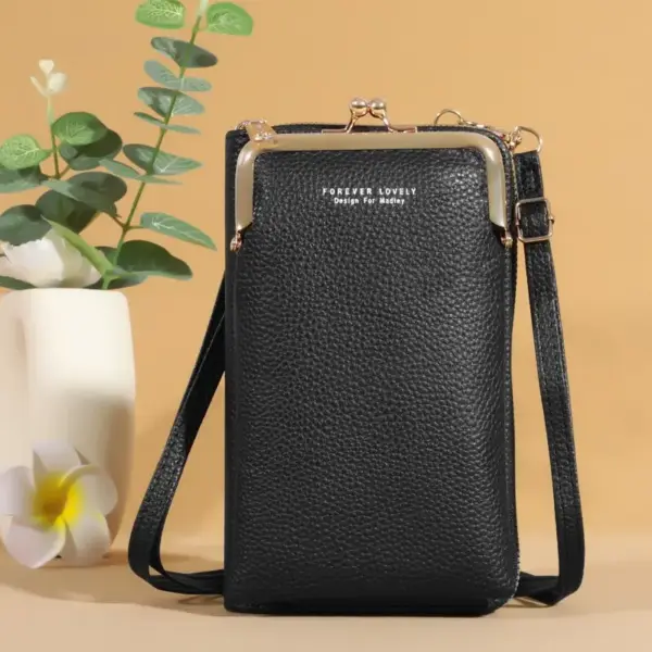 Handytasche zum Umhängen Grün mit Bügelverschluss – Bild 4