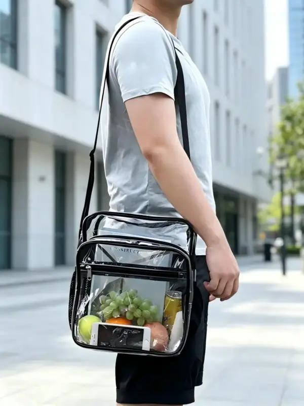 Schultertasche Damen mittelgroß aus transparentem PVC