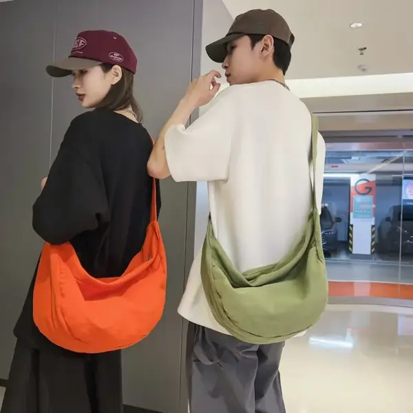 Herren Schultertasche groß aus Canvas mit Reißverschluss – Bild 4