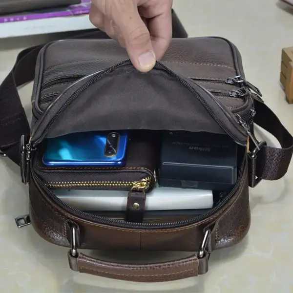 Crossbody Bag Herren aus Leder mit vielen Taschen – Bild 5