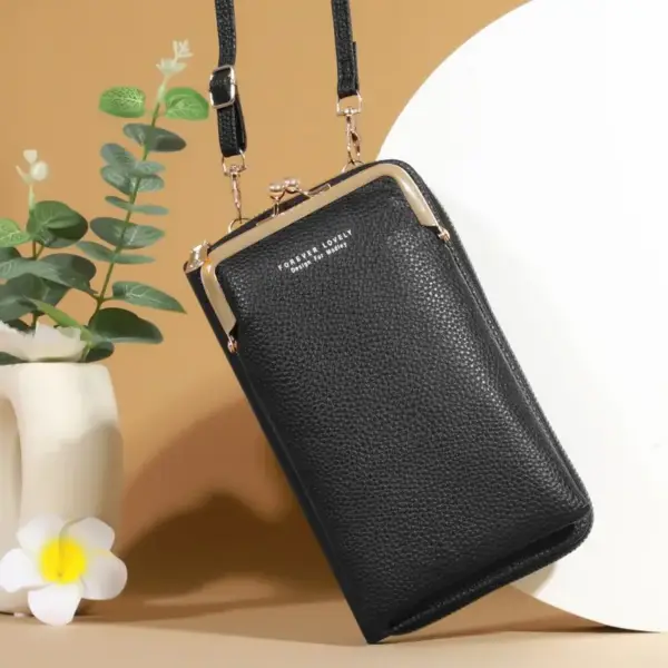 Handytasche zum Umhängen Grün mit Bügelverschluss – Bild 6